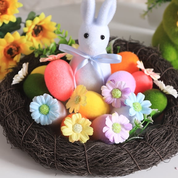 Easter Decorative Pompom Ball Set - Assorted Color Fluffy Balls for Table Garland Craft Decor