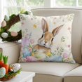 thumbnail image 1 of Easter Decorative Throw Pillow Covers 20x20 Inch Set of 2 Easter Eggs Bunny Home Decor Pillow Cases for Couch, Spring Floral Rabbit Vintage Cushion Case for Living Room Bedroom Bed Car Chair, 1 of 9