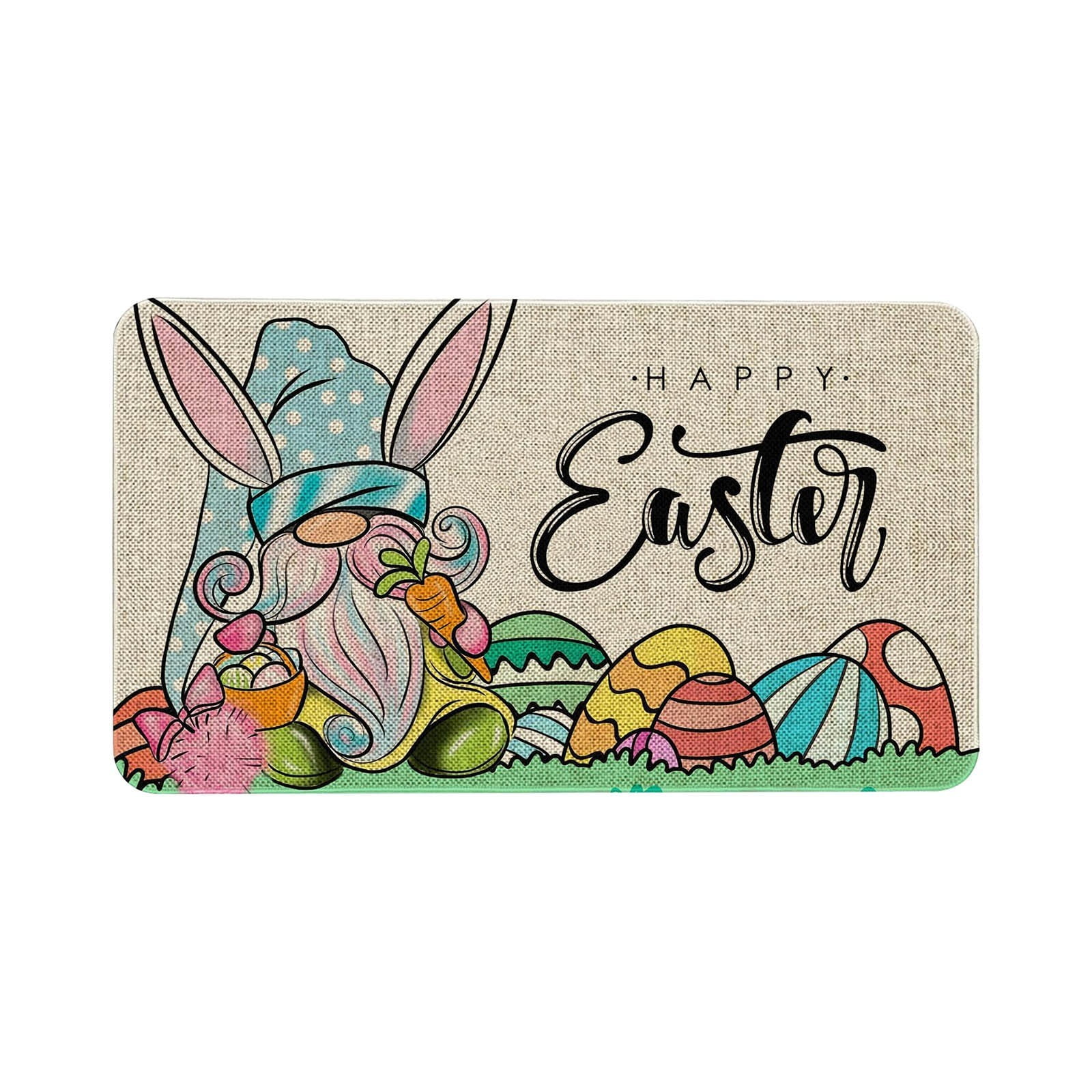 Easter-Decorative-Welcome-Doormat Outdoor-Entrance Easter Bunny Door ...