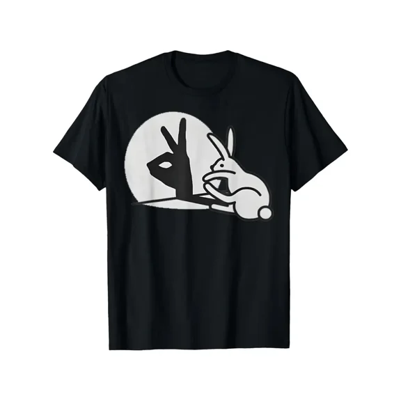 Easter Delight, Bunny Silhouette Graphic T-Shirt for Men & Women - 100% Cotton, Casual Outdoor Wear, Perfect Easter Gift, Sizes S-XXXL