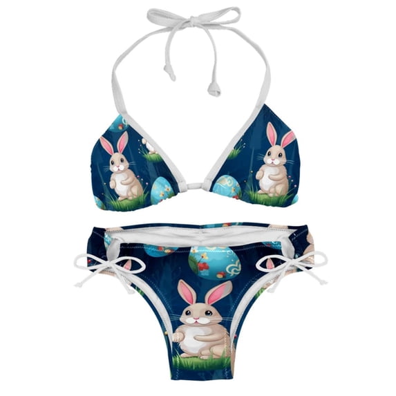 Easter Detachable Sponge Adjustable Strap Two-Pack Bikini Set Swimsuits for Women, Swimming Suit Beach Wear