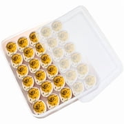 Easter Deviled Egg Tray, 30 Compartment Egg Container with Flip Lid - Heavy-Duty Plastic Rectangular Storage Container, Space-Saving Refrigerator & Pantry Organizer with Lid