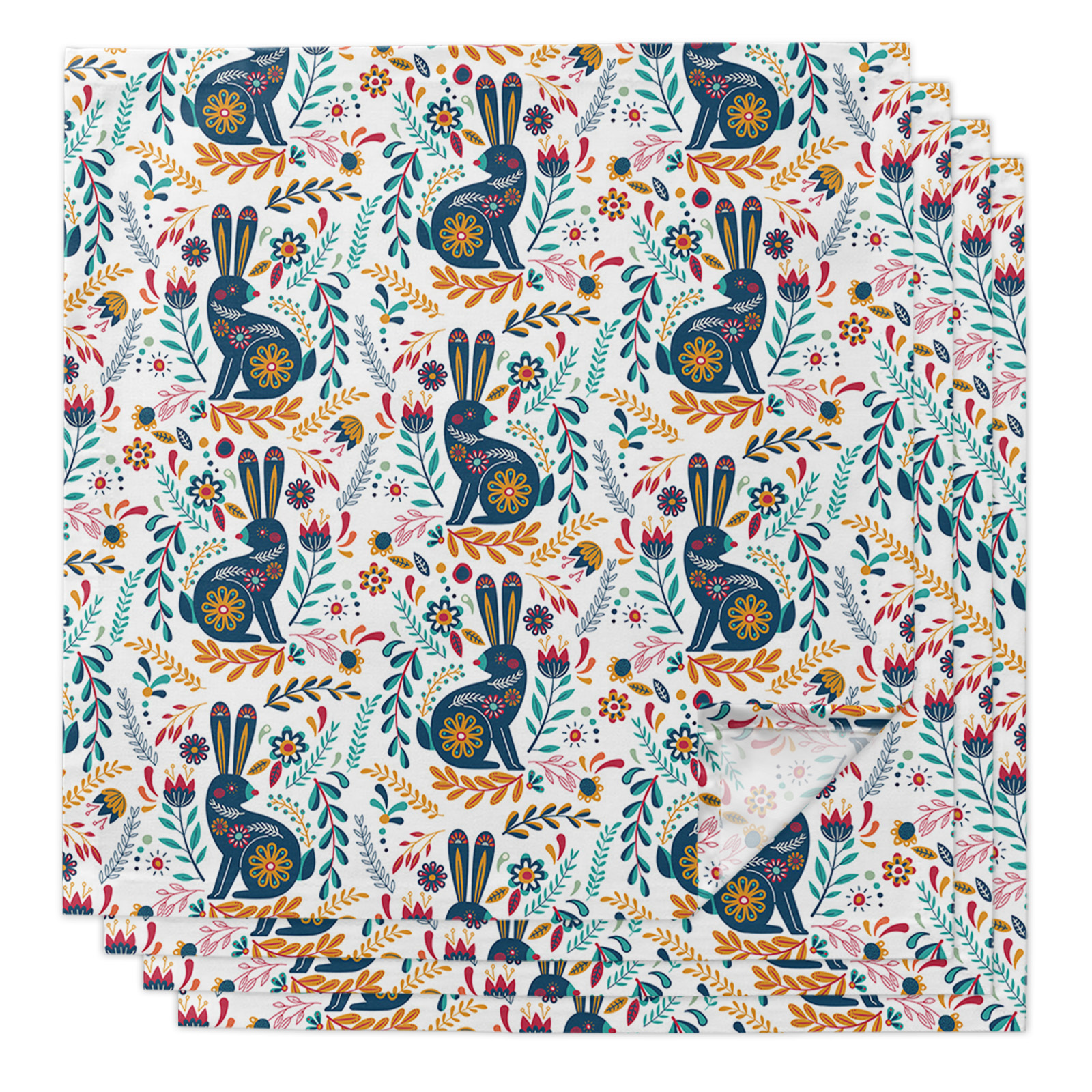 Easter Dinner Napkins Cloth Set of 4, Polyester Napkins 20 x 20 Inch