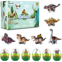 Easter Dinosaur Eggs Toys for Boys, 6 Dino Cars Toys in Easter Eggs, Easter Basket Stuffers, Party Hunt Gifts For Boys and Girls