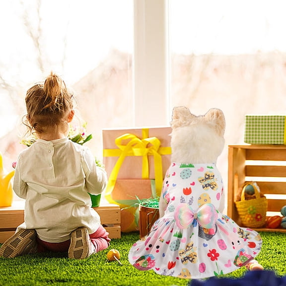 Easter Dog Clothes Large Pet Outfit Rabbit Egg Pattern Pet Summer Clothing Cute Pet Seasonal Pet Apparel Big Dog Fashion Wear