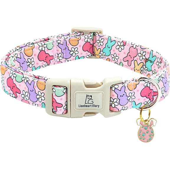 Easter Dog Collar Colorful for Lar Collars Egg Print Sp Female or Male Pet Gift Adjustable Heavy-Duty Holiday Plastic Buckle