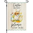 thumbnail image 1 of Easter Dog Garden Flag Bunny Please Stop Here Double Sided 12X18 inch,Puppy With Rabbit Ear Eggs Vertical Small Spring Holiday Farmhouse Yard Lawn Front Porch Outdoor Decorations, 1 of 5