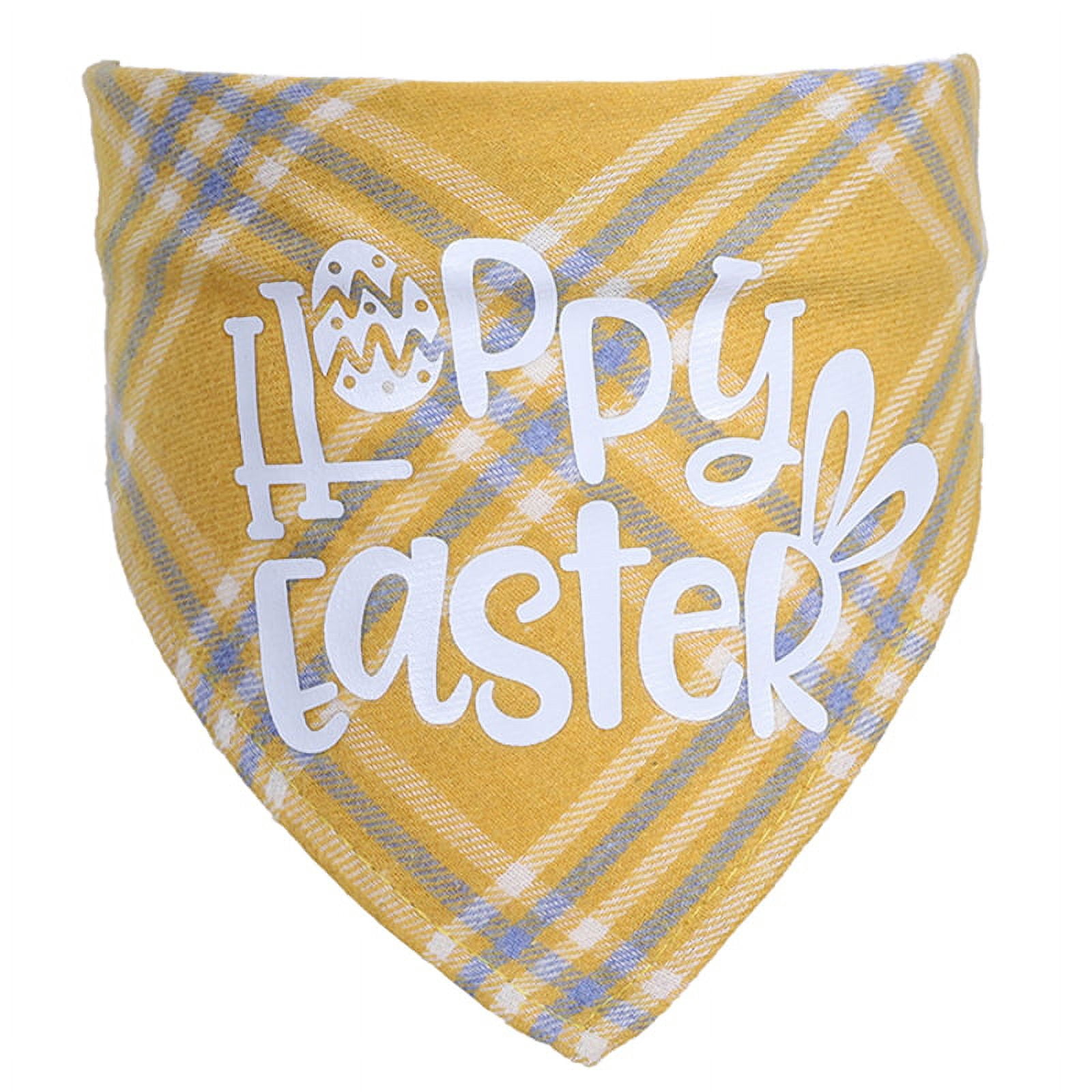 Easter Dog Scarf Breathable Lattice Pattern Puppy Bib Scarf Dog Triangle Bandana Easter Party Costume Easter Pet Gift