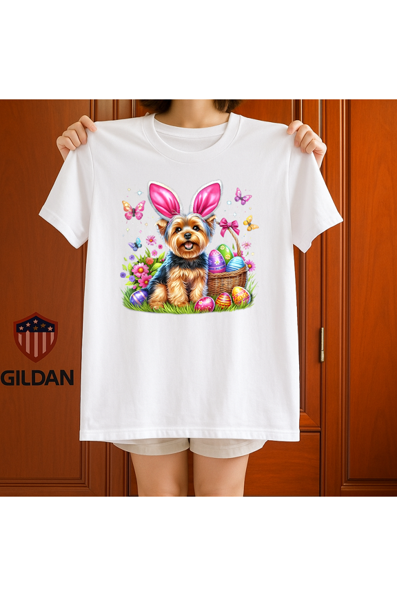 Easter Dog T Shirt Yorkshire Terrier Bunny Puppy Holiday Graphic GiftV40101,for unisex up to 5XL