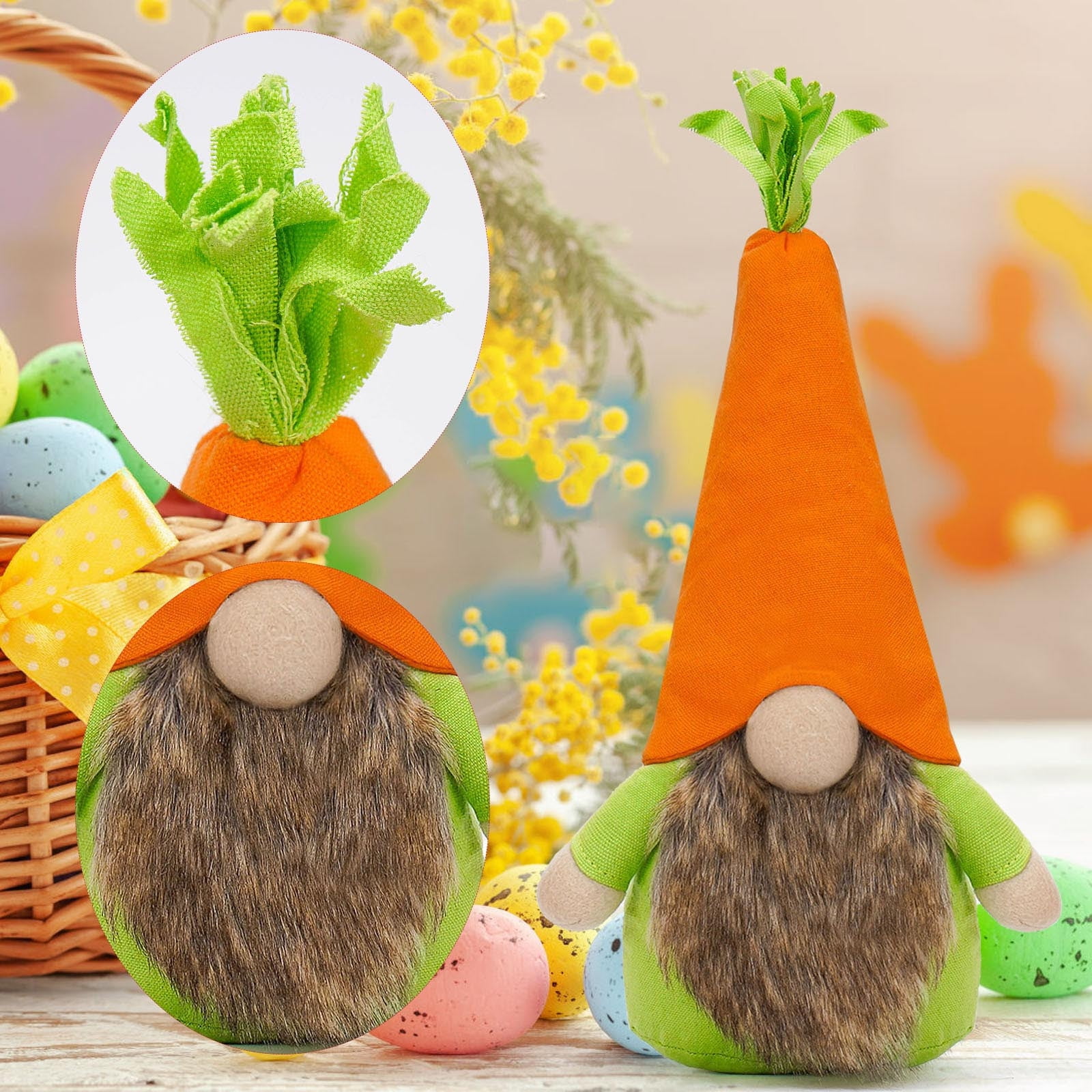 Easter Doll Carrot Rabbit Hat Cute Doll Ornaments Home Props Festival