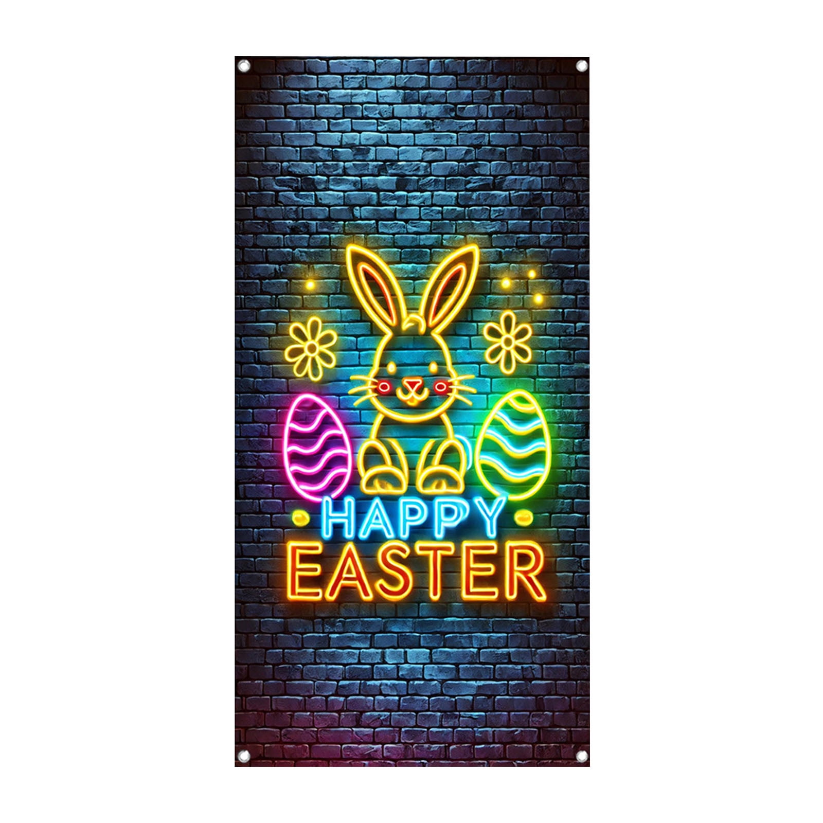 Easter Door Cover Bunny Carrot Banner 71x35 inch Polyester Door Porch ...
