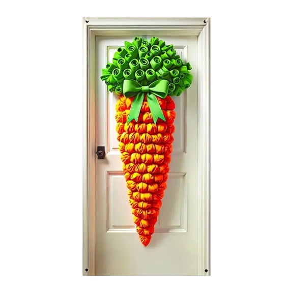 Easter Door Curtain, Big Carrot Pattern Door Curtain Suitable for Front Door Holiday Party Garden Wall Decoration 35.4X70.8 in
