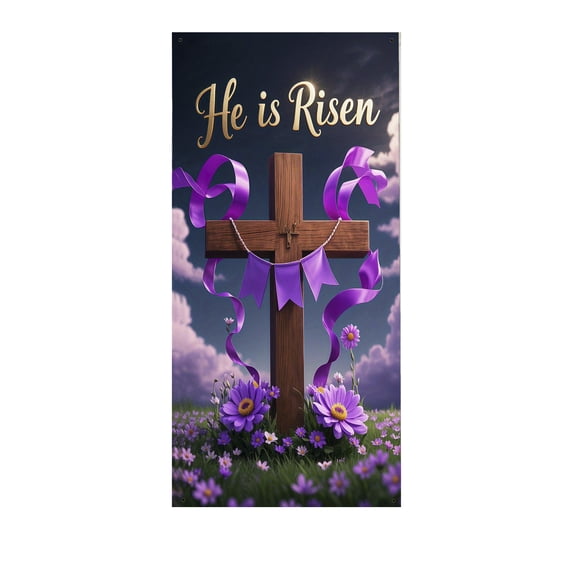 Easter Door Curtain – Multicolor Nylon Bunny Backdrop for Front Door, Porch, Wall, or Room – 71x35in Holiday Decoration Banner for Garden Party Supplies