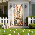 thumbnail image 1 of Easter Door Curtain with Bunny & Eggs, Spring Door Hanging Wall Decoration Tablecloth, Easy to Hang Polyester Fabric, 35x71 Inch, 1 of 5