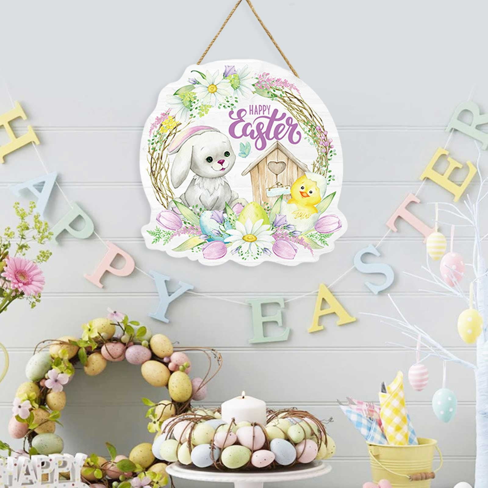 Easter Door Decoration Hang Cartoon Abnormity Wood Print Wall