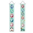Easter Door Hanging Flag Home Door Decoration Bunny Colorful Eggs