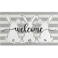 thumbnail image 1 of Easter Door Mat,Spring Gray Stripes Bunny Indoor Outdoor Non-Slip Doormat,Entryway Front Porch Easter Rabbit Welcome Door Mat Colorful for Entrance Decor 30" x 17"(Welcome Peeps), 1 of 6