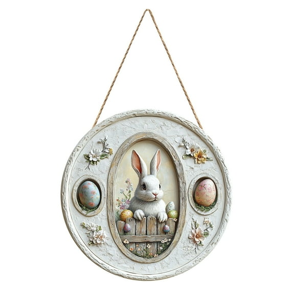 Easter Door Sign Easter Pendant Wooden Easter Decoration For Hanging Colourful Spring Decoration With Easter Bunny Happy Easter Great Easter Decoration Easter Bunny Rabbit Constru