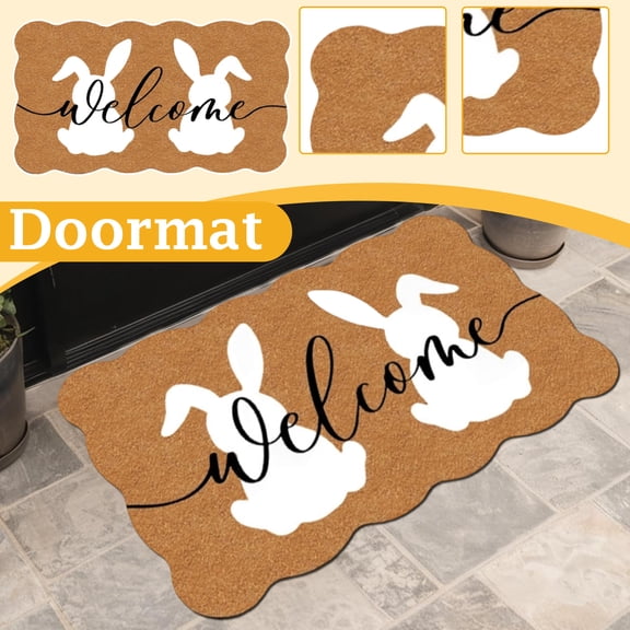 Easter Doormat Easter Mat Easter Bunny Mat Spring Bunny Doormat Easter Door Mat Bunny Rug Easter Outdoor Mat