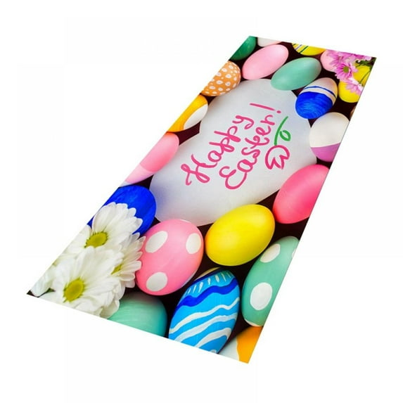 Easter Doormat Welcome Mat,23.6 x 71 Inch Easter Doormat Spring Floor Mat Indoor Entrance Bathroom Bedroom Kitchen Living Room Doormat Non Slip Washable Mat for Easter Home Decor