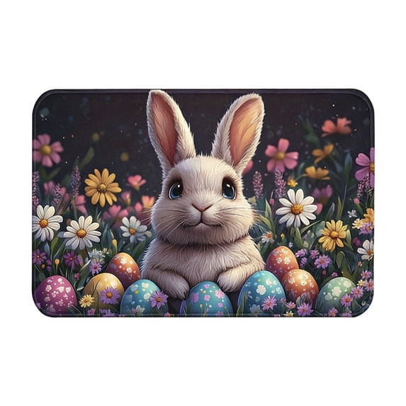 Easter Doormat Welcome Mat, Absorbent Non-Slip Indoor Outdoor Decor for Spring, Holiday Entryways, Festive Seasonal Design for Home Decoration