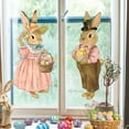 thumbnail image 1 of Easter Double Sided Bunny Stickers Removable PVC Window Wall Clings Refrigerator Decorative Graffiti Spring Party Home Decor Accent, 1 of 9