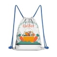 thumbnail image 1 of Easter Drawstring Backpack for Egg Hunt, 13.5" X 16.5" Waterproof Treat Bag, [Easter Theme] Print, 1 of 5
