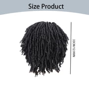 Easter Dreadlock Wig Black 1B - Dreadlock Braided Wigs for Black Women Synthetic Short Braided Wigs Crochet Hair Wigs Curly Wig Cap African Little Roll Wig WomenS Dreadlock Gradient Wig Black Pullo