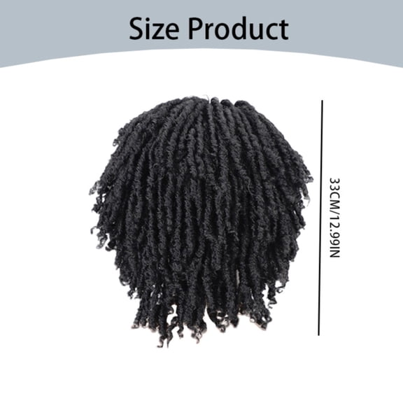 Easter Dreadlock Wig Brown 1B/30 - Dreadlock Braided Wigs for Black Women Synthetic Short Braided Wigs Crochet Hair Wigs Curly Wig Cap African Little Roll Wig Women'S Dreadlock Gradient Wig Brown Pu