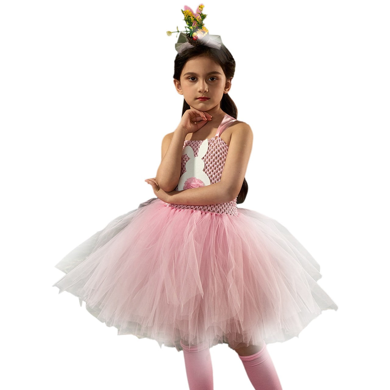 Easter Dress Bunny Princess Dress Cute Rabbit Outfit #Z01 Hot Pink