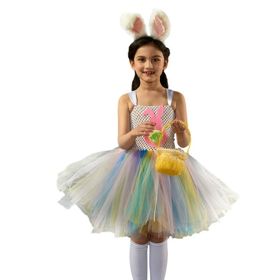 Easter Dress Bunny Princess Dress Cute Rabbit Outfit #Z03 Multicolour 10-12 Years