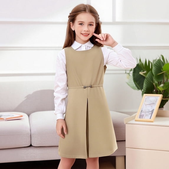Easter Dresses Flower Prints Princess Dress Dance Dresses for Teens Summer Outfits Beach Sundress (Khaki,8-9 Years)