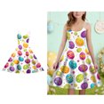 thumbnail image 1 of Easter Dresses Girls Cute Print Spaghetti Strap A-Line Dress Girls Spring Dresses Girl Clothes Size 7-8 Years, 1 of 4
