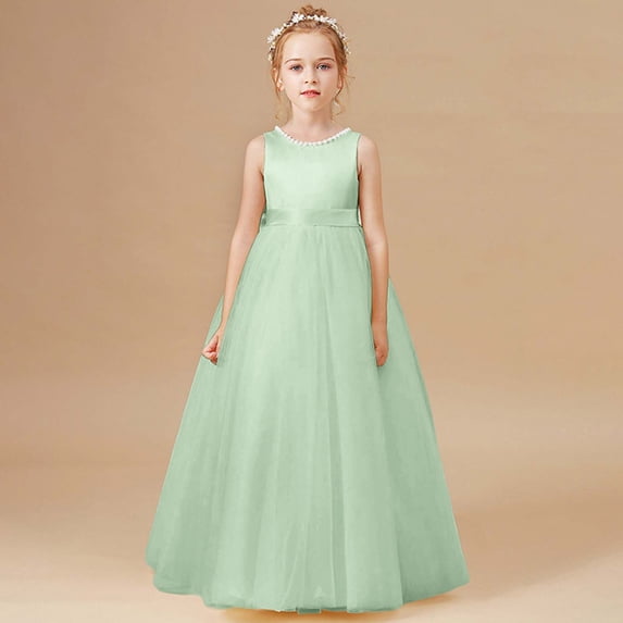 Easter Dresses Summer Western Style Long Summer Dress for Girls Fashion Design Summer Dress (Mint Green,9-10 Years)