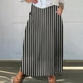 thumbnail image 1 of Easter Dresses for Women Viikei A-Line Skirt with Floral Pattern,Women's Printed Elastic Waistband Pleated Pocket Skirt With Mid Calf Skirt Black XXXXXL, 1 of 5