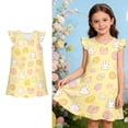 thumbnail image 1 of Easter Dresses for Girls Sleeveless Bunny Easter Egg Print Dress Crew Neck Midi Dress Girl Beach Dress Girl Dresses 5-6 Years, 1 of 5