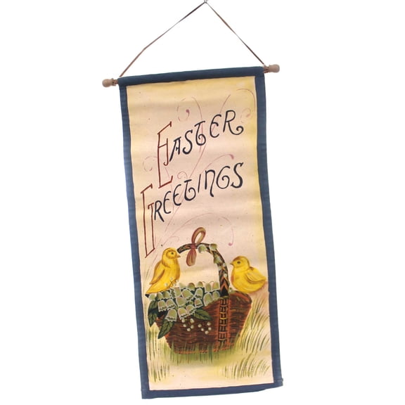 Easter Easter Greetings Wall Hanging Fabric Basket Chicks Ta7899