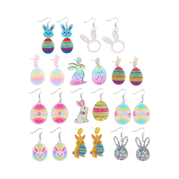 22-Piece Easter Earrings Set, 11 Pairs Statement Drop Earrings for Women, festive Collection Ear Jewelry Gift