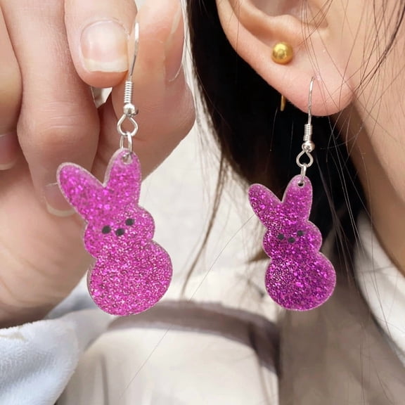 Easter Earrings Cute Bunny Egg Rabbit Drop Colorful Flower Animal Dangle Spring Earrings Holiday Jewelry Gift For Women