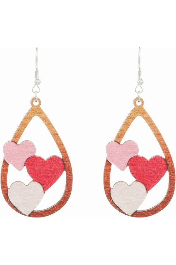 Easter Earrings for Women Wooden Spring Bunny Rabbit Earrings Waterdrop Dangle Drop Wood Earrings Personality Easter Holiday Gifts Jewelry