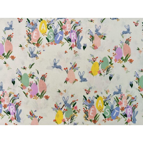 Rifle Paper Co. Hoppy Easter Cream Quilting Cotton Fabric Easter Collection