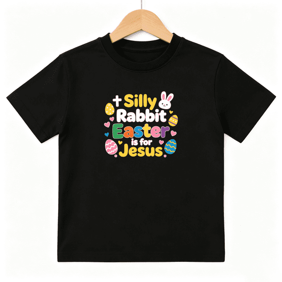 Easter Easter Girls Graphic Tee, Silly Rabbit Is For Jesus 100% Cotton Kids Short Sleeve T-Shirt
