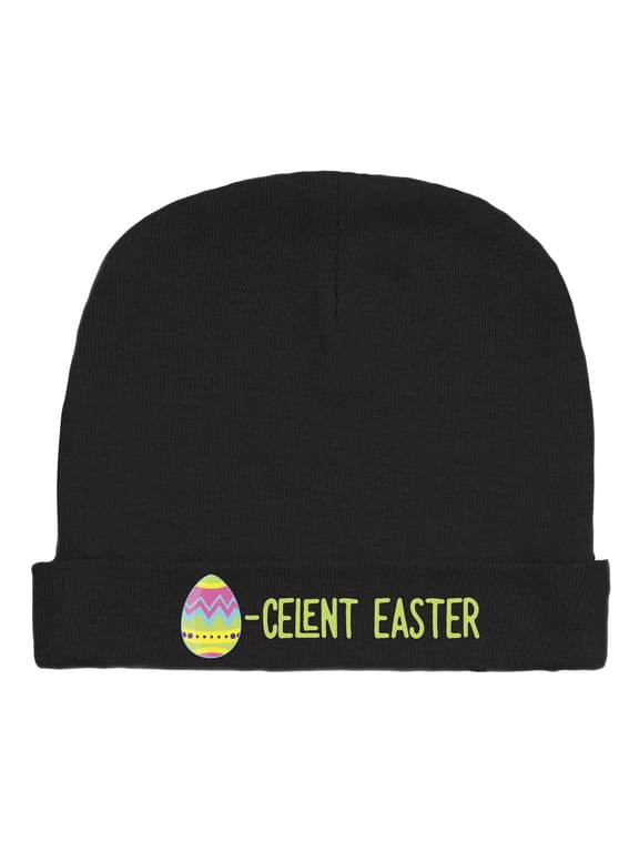 Easter Egg Baby Rib Cap | Soft Black Baby Hats | Cute Gift Easter Baby Hat