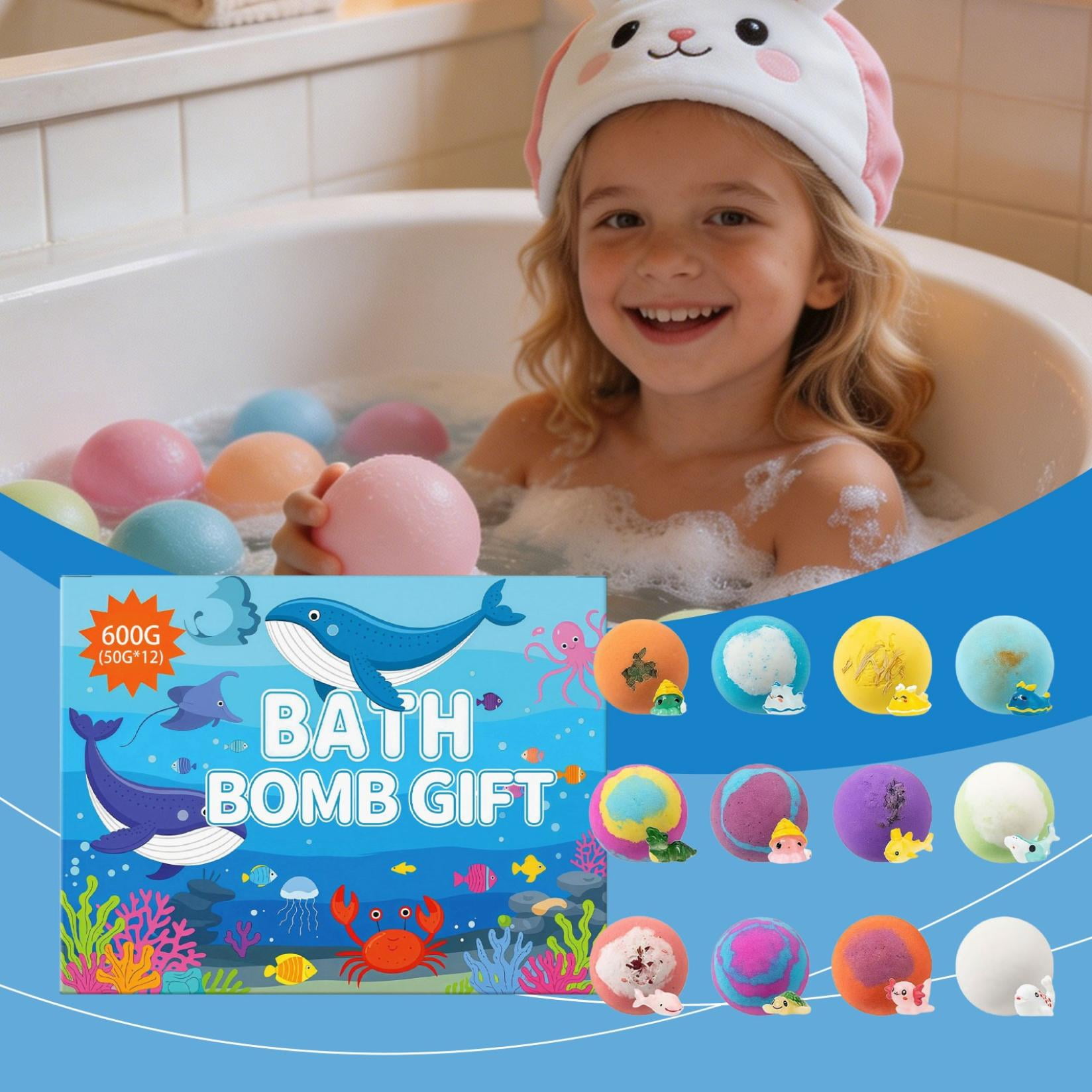 Easter Egg Bath Bombs With Toys Inside,Kids Bath Bombs With Toys Inside,Easter Bath Bombs with Surprise Inside, 12 Pack Fizzy Bath Bomb Gift Set, Dinosaur Egg, Ocean or Zodiac(12pcs/Set)