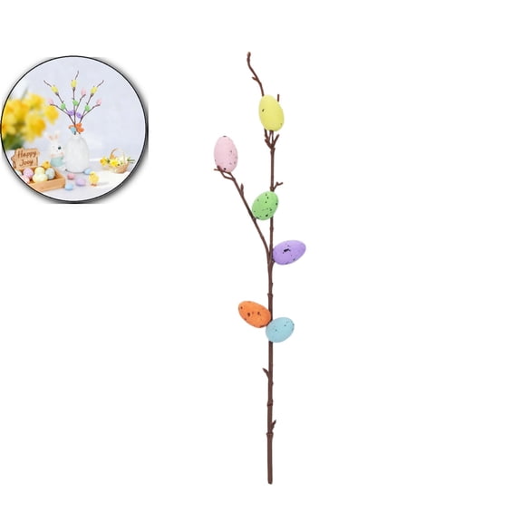 Easter Egg Branch – 13.78in Reusable Plastic Foam Decorations for Easter, Spring & Holiday Centerpieces – Versatile Home, Office & Party Decor