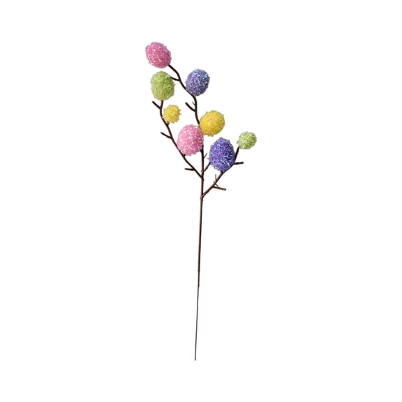 Easter Egg Branch Decoration 13.3" Glitter Tinsel Easter Pick with Colorful Eggs for Vase Arrangements, Table Centerpieces, Retail Displays & Spring Decor
