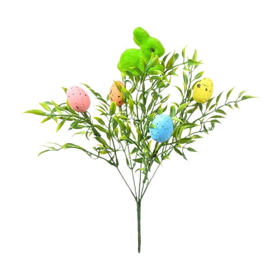 Easter Egg Branch With Foam Speckled Eggs, Artificial Green Plant Decoration For Spring Home, Holiday, Easter Table Settings, Shop Displays, Party Backdrops (1 Count)