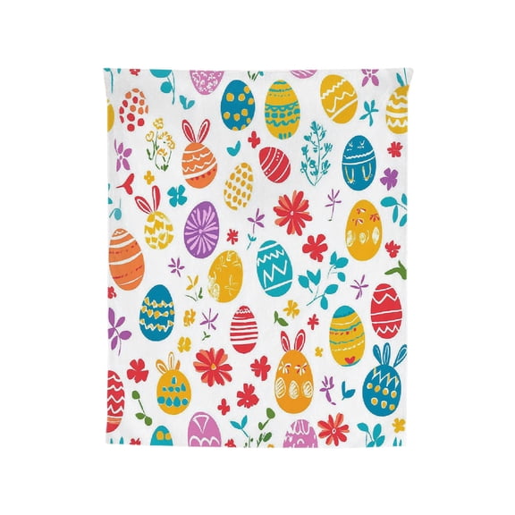 A Easter Egg Bunny Blanket, Classic Flannel Fleece Blanket With Soft Skin-Friendly, Portable, Fast Drying Material For Kids, Naps, Sofa And Camping, 29.52 X 39.3 In