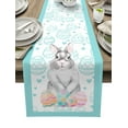 thumbnail image 1 of Easter Egg Bunny Flower Butterfly Rabbit Stripe Table Runner Wedding Party Decorations for Home Gift Favor Placemat Tablecloth, 1 of 5