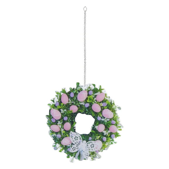 Easter Egg Bunny Flower Garland, Ongmies Easter Wreath for Front Door – Bunny & Egg Flower Garland, Spring Wall & Window Decoration